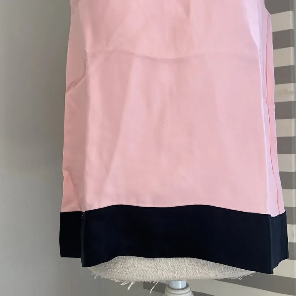 Kate Spade Pink & Black Jeweled Embellished Chic Peter Pan Collar Blouse Size 6